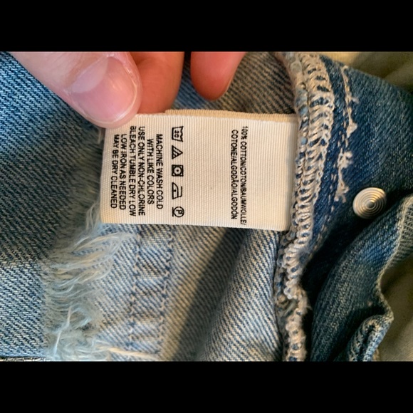 Free people torn up jumper light wash denim overalls skirt - Picture 7 of 10